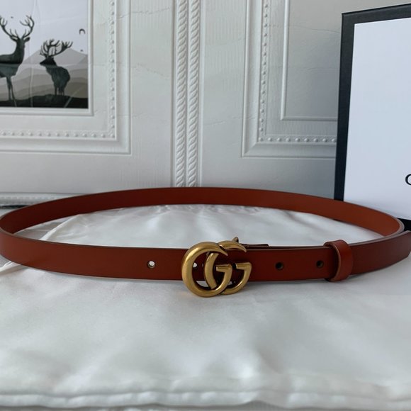 A Double G buckle belt made in our unfinished fade